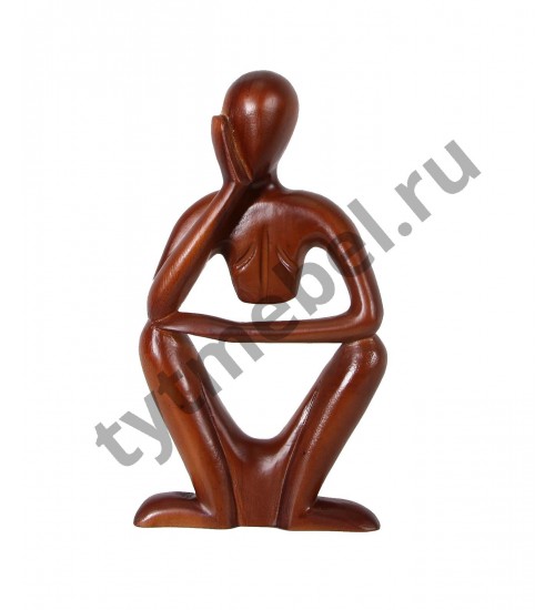 HD-16/30 Фигурка "Мыслитель" (массив красного дерева), 16,5х5,5х30 см, цвет: salak brown (темный орех)